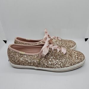 Keds for Kate Spade pink glitter low top sneakers size 7